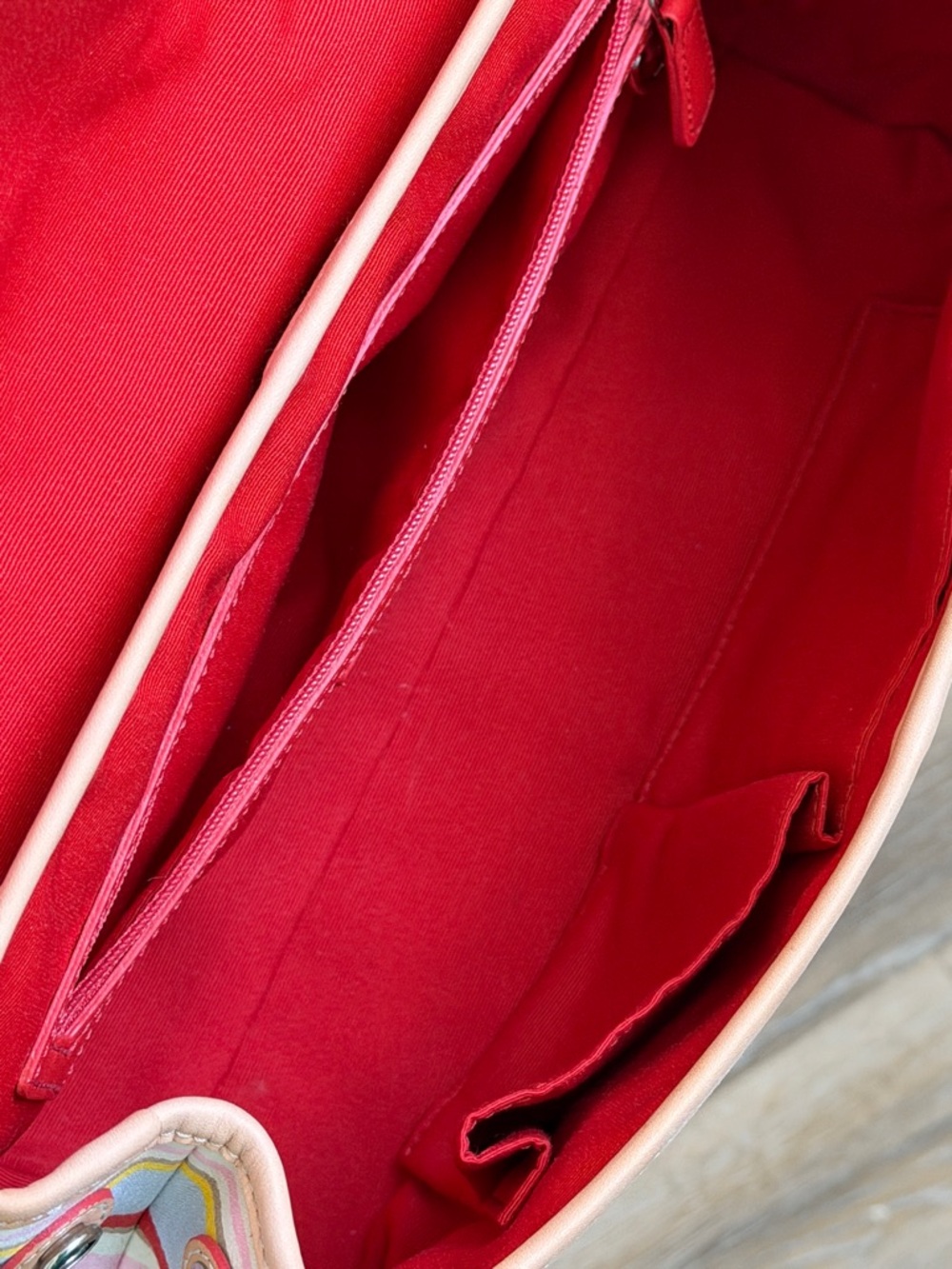 VINTAGE Coach Pink Multi-Stripe Leather-Trim Satchel with Floral Charm(LIKE NEW) - Picture 11 of 16